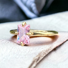 Load image into Gallery viewer, Pink Baguette Ring