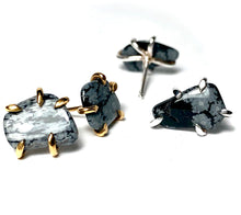 Load image into Gallery viewer, snowflake Obsidian Earrings