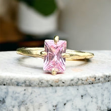 Load image into Gallery viewer, Pink Baguette Ring