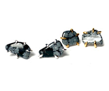 Load image into Gallery viewer, snowflake Obsidian Earrings