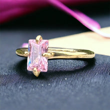 Load image into Gallery viewer, Pink Baguette Ring