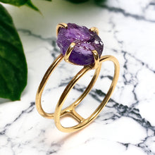 Load image into Gallery viewer, Amethyst Double Band Ring