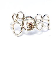 Load image into Gallery viewer, Eternity Circle Ring in silver and Peach Morganite