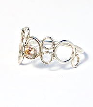 Load image into Gallery viewer, Eternity Circle Ring in silver and Peach Morganite