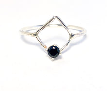 Load image into Gallery viewer, Petite Diamond shape ring with Morganite or Onyx Statement ring
