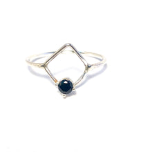 Load image into Gallery viewer, Petite Diamond shape ring with Morganite or Onyx Statement ring