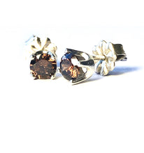 Load image into Gallery viewer, Chocolate studs Natural Brown Smoky Quartz
