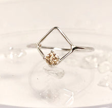 Load image into Gallery viewer, Petite Diamond shape ring with Morganite or Onyx Statement ring