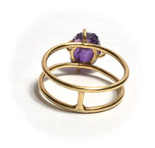Load image into Gallery viewer, Amethyst Double Band Ring