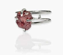 Load image into Gallery viewer, Garnet Double Band Ring