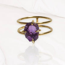 Load image into Gallery viewer, Amethyst Double Band Ring