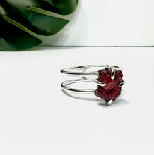 Load image into Gallery viewer, Garnet Double Band Ring