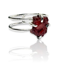Load image into Gallery viewer, Garnet Double Band Ring