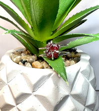 Load image into Gallery viewer, Garnet Double Band Ring