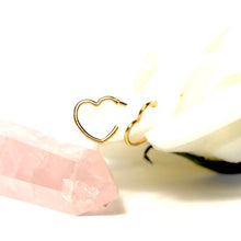Load image into Gallery viewer, Heart hoop earrings