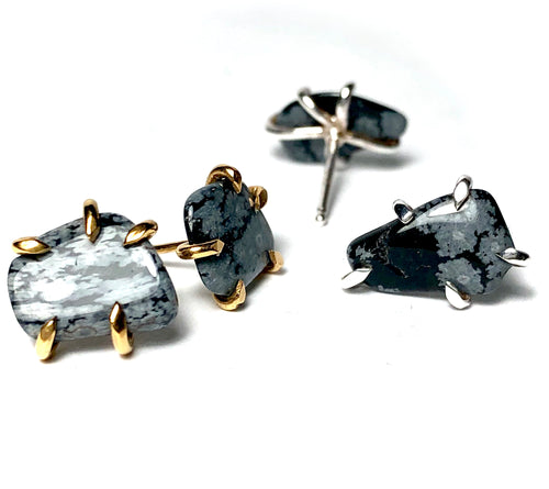 snowflake Obsidian Earrings