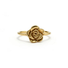 Load image into Gallery viewer, Gold rose-shaped ring on a white background