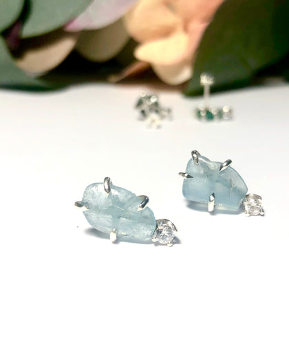 Aquamarine studs