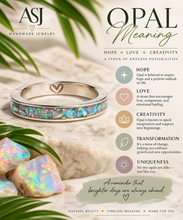 Load image into Gallery viewer, Personalized Opal Inlay Ring, Sterling Silver or Gold