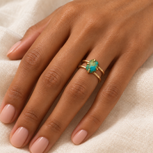 Load image into Gallery viewer, Turquoise double band ring