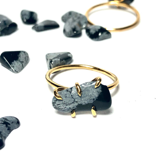 Snowflake Obsidian Ring