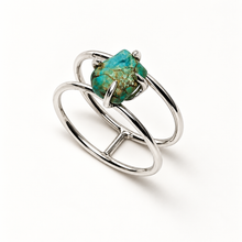 Load image into Gallery viewer, Turquoise double band ring