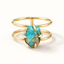 Load image into Gallery viewer, Turquoise double band ring