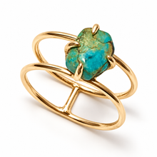 Load image into Gallery viewer, Turquoise double band ring