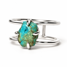 Load image into Gallery viewer, Turquoise double band ring