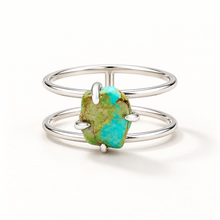 Load image into Gallery viewer, Turquoise double band ring