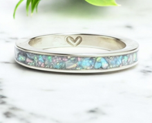Load image into Gallery viewer, Personalized Opal Inlay Ring, Sterling Silver or Gold