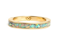 Load image into Gallery viewer, Personalized Opal Inlay Ring, Sterling Silver or Gold