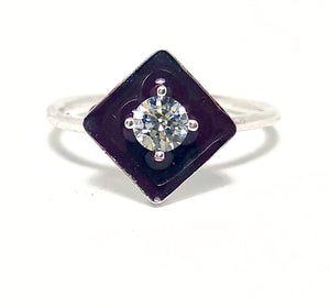 Diamond with Black Onyx Statement Ring