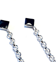 Load image into Gallery viewer, Dangling Diamonds with onyx black and diamond in sterling silver