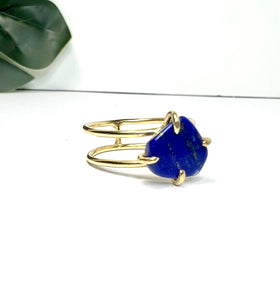 Lapis lazuli Double Band Ring