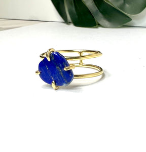 Lapis lazuli Double Band Ring