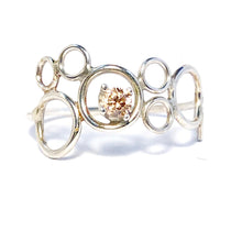 Load image into Gallery viewer, Eternity Circle Ring in silver and Peach Morganite
