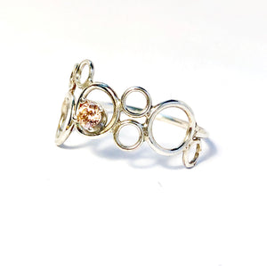 Eternity Circle Ring in silver and Peach Morganite