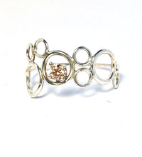 Load image into Gallery viewer, Eternity Circle Ring in silver and Peach Morganite