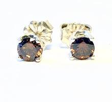 Load image into Gallery viewer, Chocolate studs Natural Brown Smoky Quartz