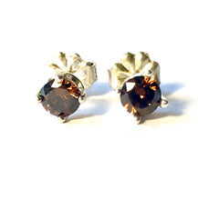 Load image into Gallery viewer, Chocolate studs Natural Brown Smoky Quartz