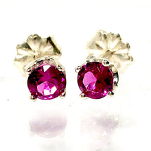 Load image into Gallery viewer, Ruby stud Earrings - Silver 4mm Genuine Gemstone Studs