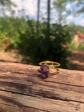 Load image into Gallery viewer, Amethyst Double Band Ring