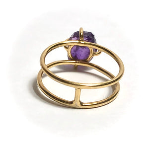 Amethyst Double Band Ring