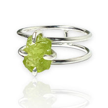 Load image into Gallery viewer, Peridot Double Band Ring