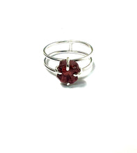Load image into Gallery viewer, Garnet Double Band Ring